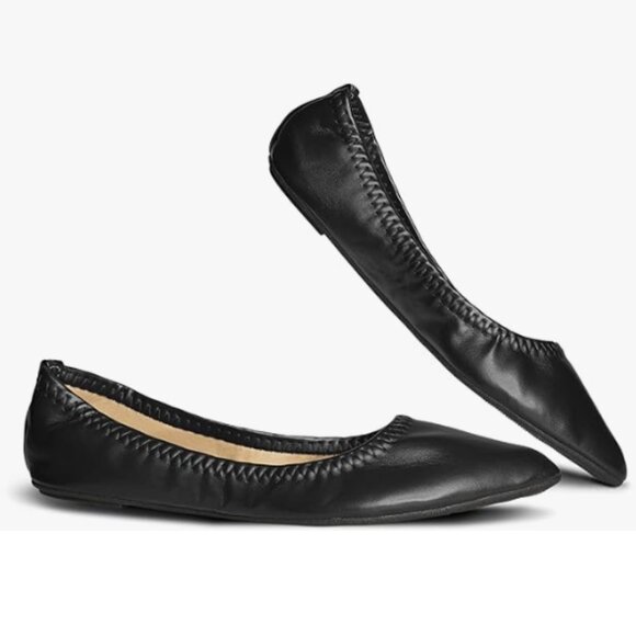 Silky Toes Women's Foldable Flat Ballet Shoes Casual Business Flats Black 7 - Picture 2 of 6